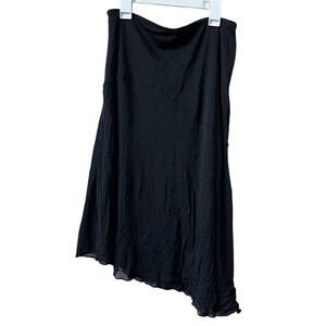 Wild Fable Asymetrical Pull On Skirt Womens Medium Black Flowy Lined NWOT